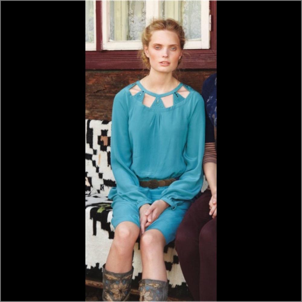 Anthropologie "Leifsdottir" Isosceles Drop Waist Silk Dress